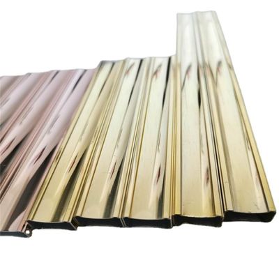 2021 new hot design 8*18  unique Aluminum golden  shine short  bar decor  building material
