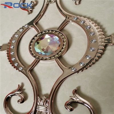high quality colorful mirror and diamond aluminum square Georgian bar flower connector for mirrors decor wall