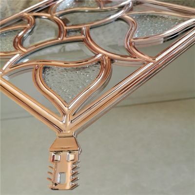 popular clear mirror leaf aluminium hollow bar square flower decoration for automatic  electric door
