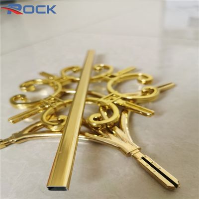 Factory new design gold Georgian bar with flower for glass door accessories