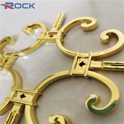 ROCK NEW 5*8 decorative cheap  gold  plastic flower join with  aluminum georgian bar for other door and window