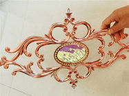 Golden pink  double pane glass inserts flowers decorative double glazing glass and window