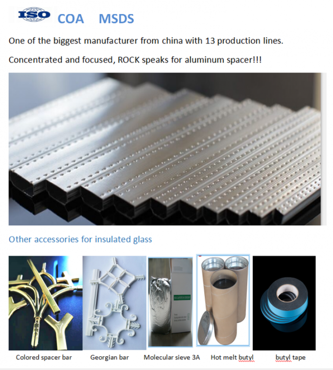 Construction Building Materials Aluminum Spacer Bars Black For Double